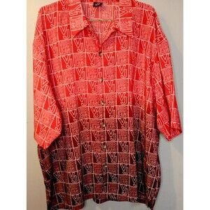 Vibes Jeans Button Down‎ Rasta Shirt Men's XXL Multicolor Rap Hip Hop Urban Wear